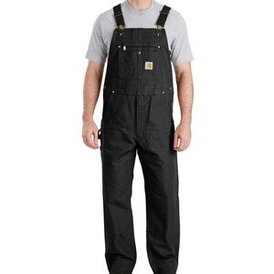 Carhartt Duck Bib Overall Relaxed Fit Men's Workwear 38x30 Black R01-M NWT